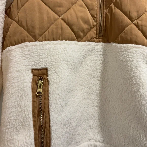 J.Crew Quilted Sherpa Fleece Quarter-Zip Pullover Jacket Size XS - Picture 5 of 5